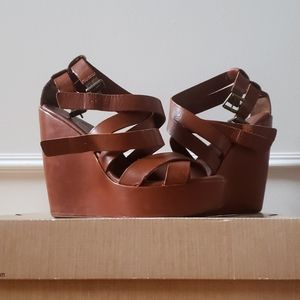 Brown sandal wedges